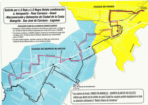 Explicativo plano de la ciudad de Pando / Barros Blancos