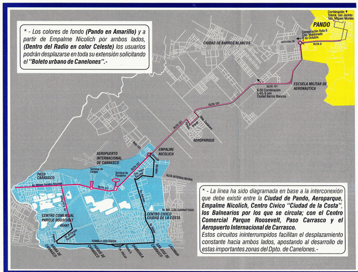 Explicativo plano de la ciudad de Pando / Barros Blancos