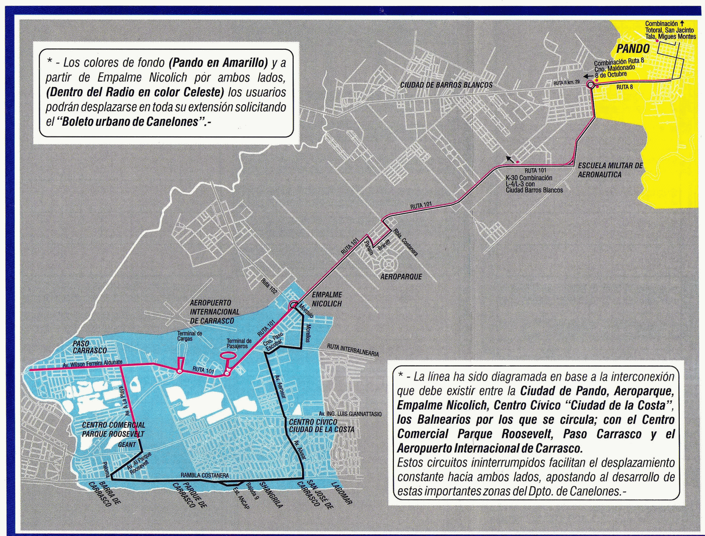 Explicativo plano de la ciudad de Pando / Barros Blancos
